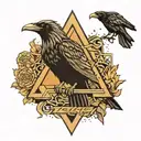 Ravens valknut triangles Zeus Thor Japanese samurai warrior tattoo design idea