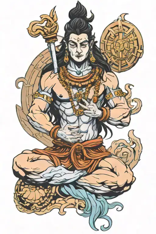 crusher crypto trader smart thinker devote lord shiva tattoo design idea