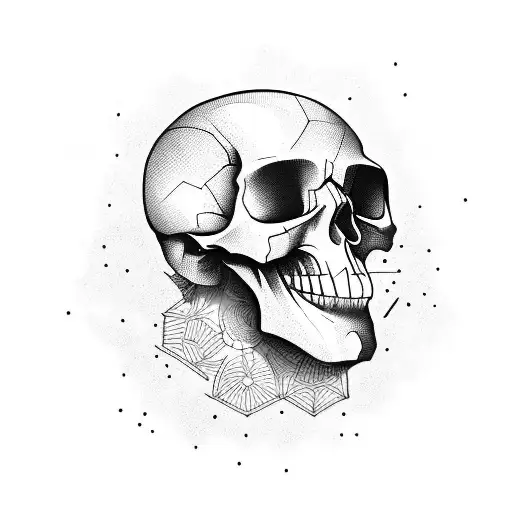 BLACK SKULL OPEN MOUTH tattoo design idea