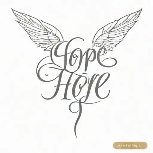 hope written tattoo design idea