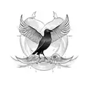 black Crow old school style tattoo design idea
