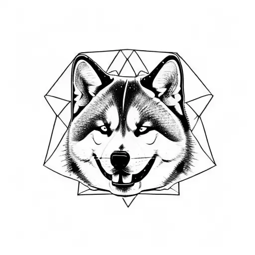 akita inu tattoo design idea