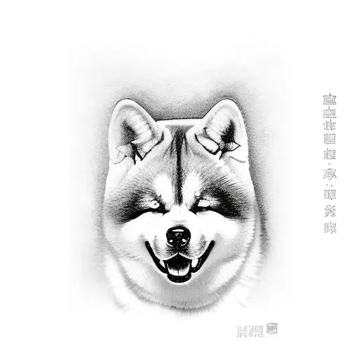 akita inu tattoo design idea