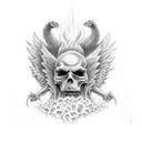 battle between good and evil  tattoo design idea