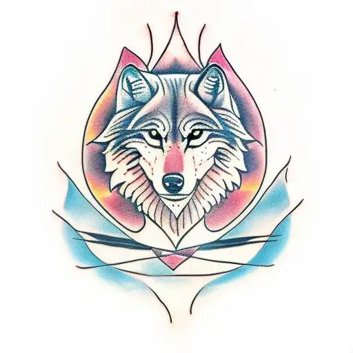indian wolf tattoo design idea