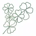 four-leaf clover leaf tattoo design idea