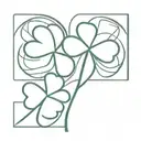 four-leaf clover leaf tattoo design idea