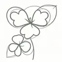 four-leaf clover leaf tattoo design idea
