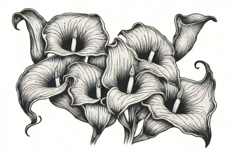 3 calla lilies tattoo design idea