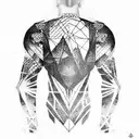 Blackout cyberpunk sleeve tattoo design idea