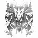 Blackout cyberpunk sleeve tattoo design idea