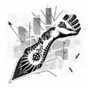 Blackout cyberpunk sleeve tattoo design idea