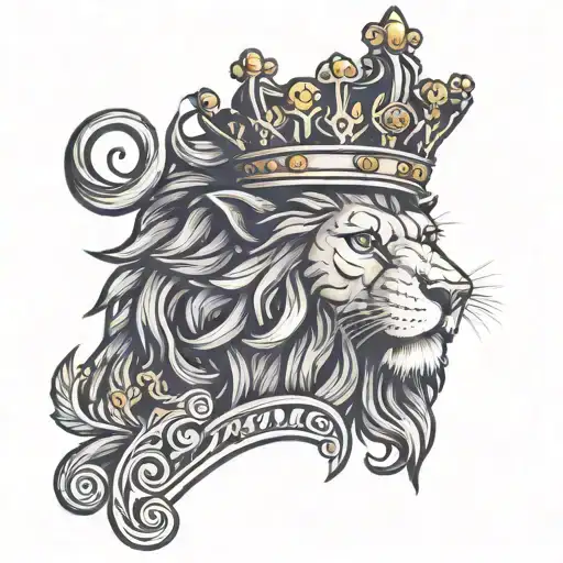 king crown. lion tattoo design idea