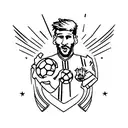 messi with worldcup tattoo design idea
