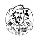 messi with worldcup tattoo design idea