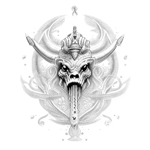 See marine poseidon tattoo design idea