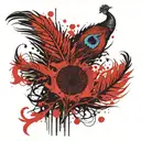 Peacock feather intertwined tattoo design idea
