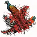 Peacock feather intertwined tattoo design idea