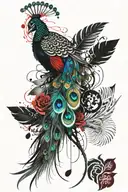 Peacock feather intertwined tattoo design idea
