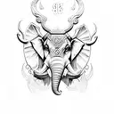 ganesha with norse mythology strength symbol  tattoo design idea