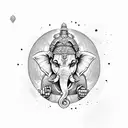 ganesha with norse mythology strength symbol  tattoo design idea
