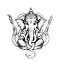 ganesha with strength symbol  tattoo design idea