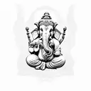 ganesha with strength symbol  tattoo design idea