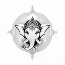 ganesha with strength symbol  tattoo design idea