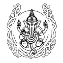 ganesha with norse mythology strength symbol  tattoo design idea
