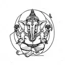 ganesha with norse mythology strength symbol  tattoo design idea