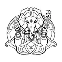 ganesha with norse mythology strength symbol  tattoo design idea