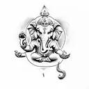 ganesha with norse mythology strength symbol  tattoo design idea