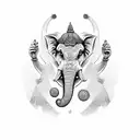 ganesha with norse mythology strength symbol  tattoo design idea