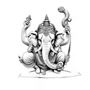 ganesha with norse mythology strength symbol  tattoo design idea