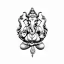 ganesha with norse mythology strength symbol  tattoo design idea