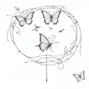 let it come down on me and butterflies  tattoo design idea