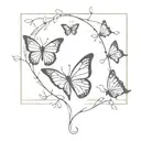 let it come down on me and butterflies  tattoo design idea