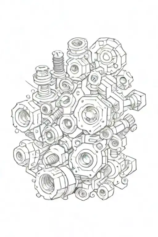 nuts and bolts tattoo design idea