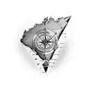 Australia 2012 overlayed by a compass tattoo design idea