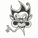 evil jester tattoo design idea