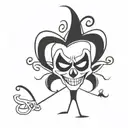 evil jester tattoo design idea
