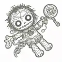 voodoo doll tattoo design idea