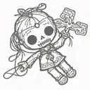 voodoo doll tattoo design idea