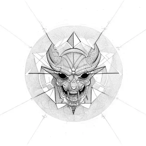 cyber sigilism tattoo design idea