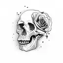 skull with rose future simple tattoo design idea