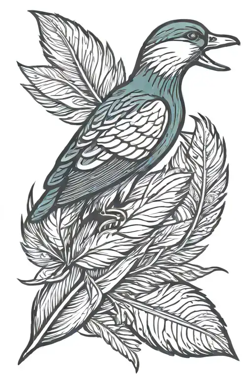 mallard feather tattoo design idea