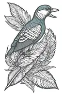 mallard feather tattoo design idea