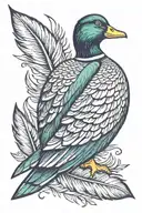 mallard feather tattoo design idea