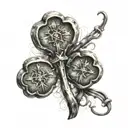 "Four-leaf clover with the three crosses of Amsterdam"        tattoo design idea