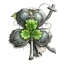 "Four-leaf clover with the three crosses of Amsterdam"        tattoo design idea